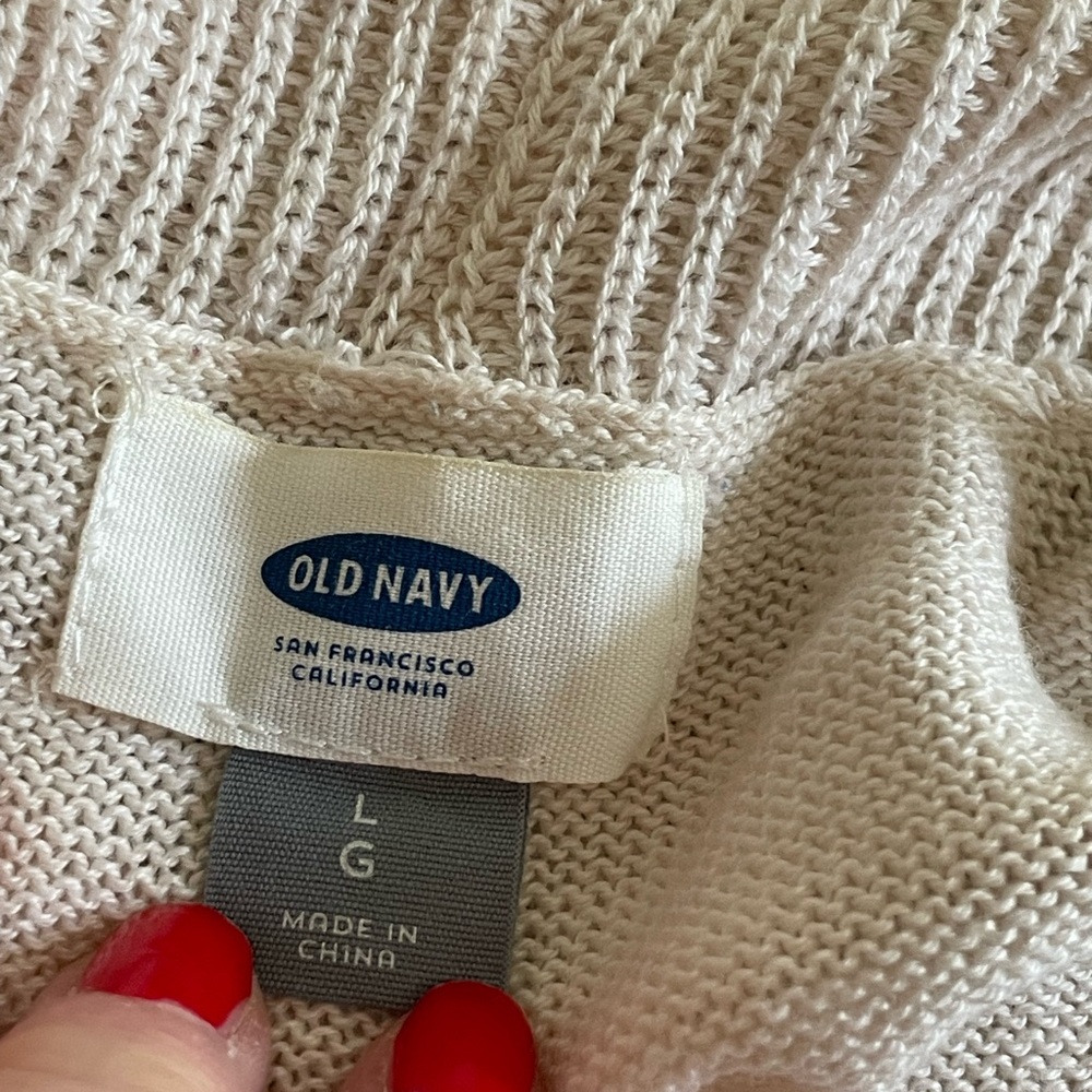Old Navy Cream Open-Front Shawl Collar Cardigan - Picture 13 of 13